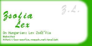 zsofia lex business card